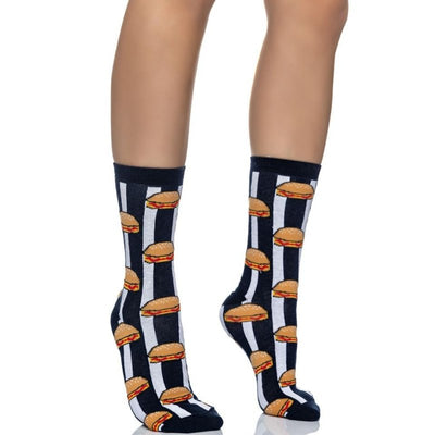 Γυναικεία κάλτσα Inizio βαμβακερή με σχέδιο Χαμπουργκερ | 25-3