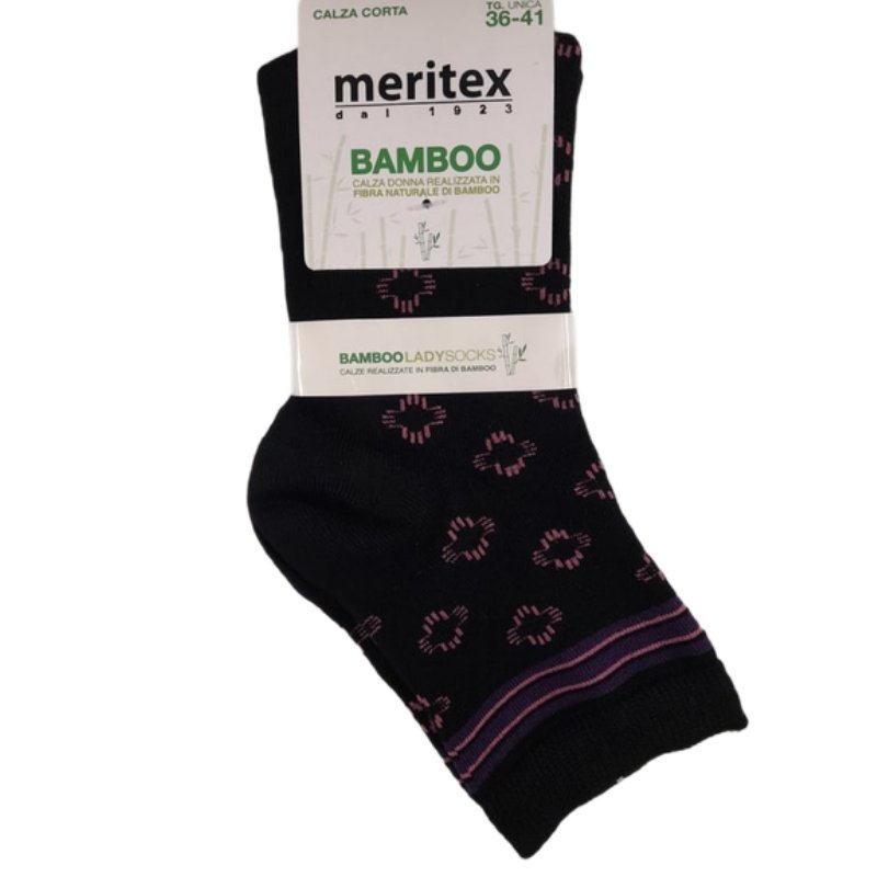 Γυναικεία κάλτσα MERITEX ημίκοντη bamboo | 3106 μαύρο