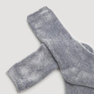 Γυναικεία κάλτσα χνουδωτή | 12804 γκρι κοντινό