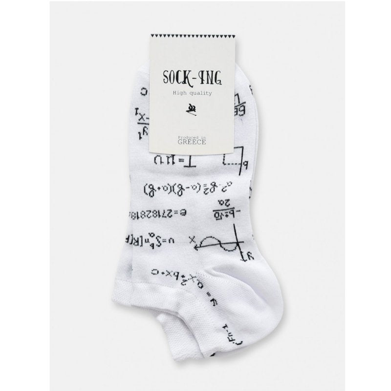 Τερλίκι κάλτσα Socking Γυναικεία με σχέδιο Εξισώσεις | 1021-02 λευκό