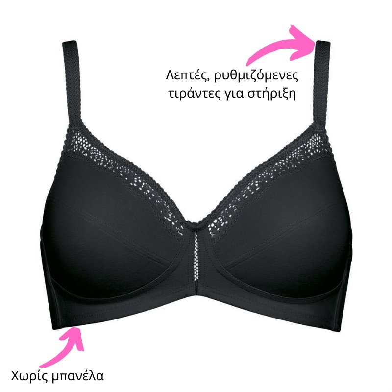 Βαμβακερό σουτιέν TRIUMPH χωρίς μπανέλα Cotton Beauty N μαύρο