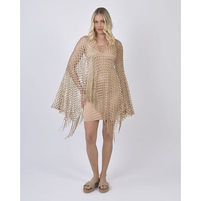 Διχτυωτό Γυναικείο Κιμονό Παραλίας Χρυσό