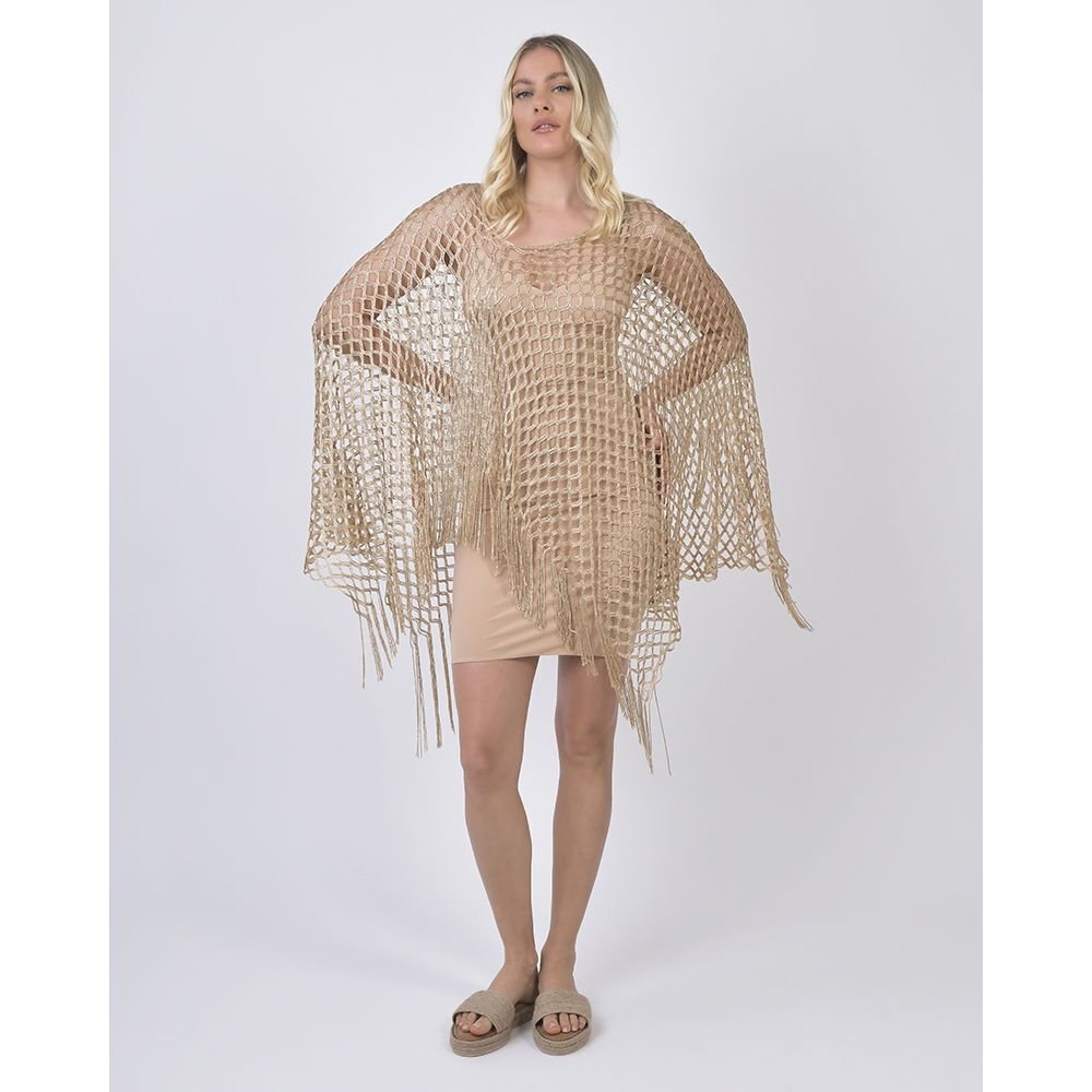 Διχτυωτό Γυναικείο Κιμονό Παραλίας Χρυσό