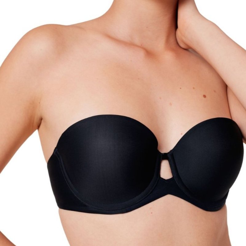 Σουτιέν Strapless Triumph Pure Micro WDP με ενίσχυση & μπανέλα μαύρο κοντινό