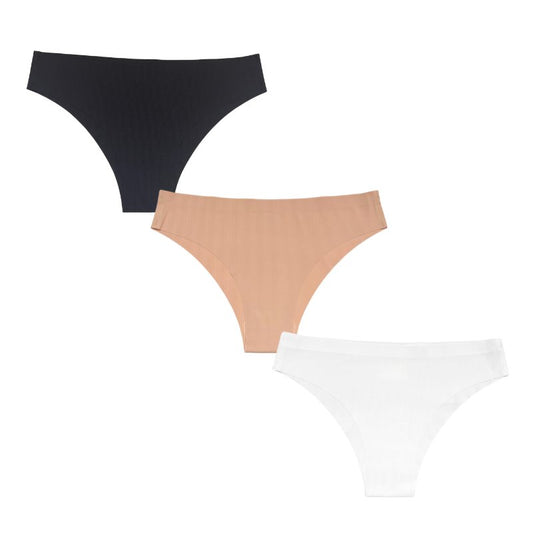 3αδα slip rib χωρίς ραφές (Μαύρο, Λευκό, Σομόν)
