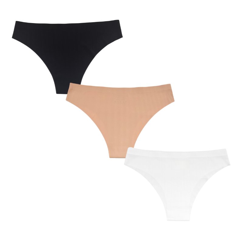 3αδα slip rib χωρίς ραφές (Μαύρο, Λευκό, Σομόν)