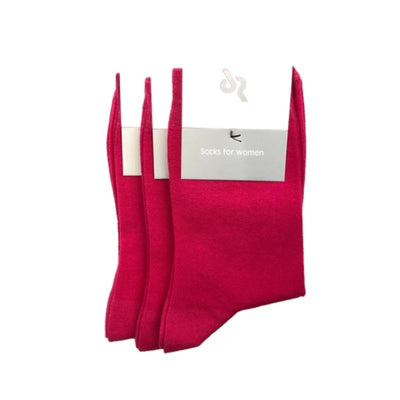Κάλτσα γυναικεία Douros βαμβακερή 3άδα | 6001 φούξια μπροστά