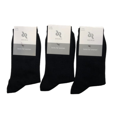 Κάλτσα γυναικεία Douros βαμβακερή 3άδα | 6001 μαύρο