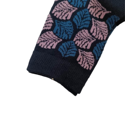 Γυναικεία κάλτσα ημίκοντη με σχέδιο 'Φύλλα | 8ASS