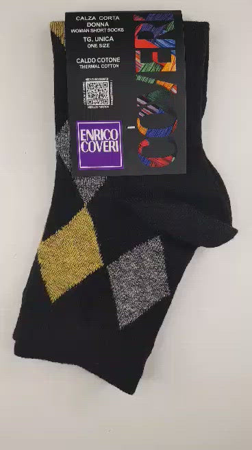 Γυναικεία κάλτσα Enrico Coveri ημίκοντη με σχέδιο | 2ASS μπροστά