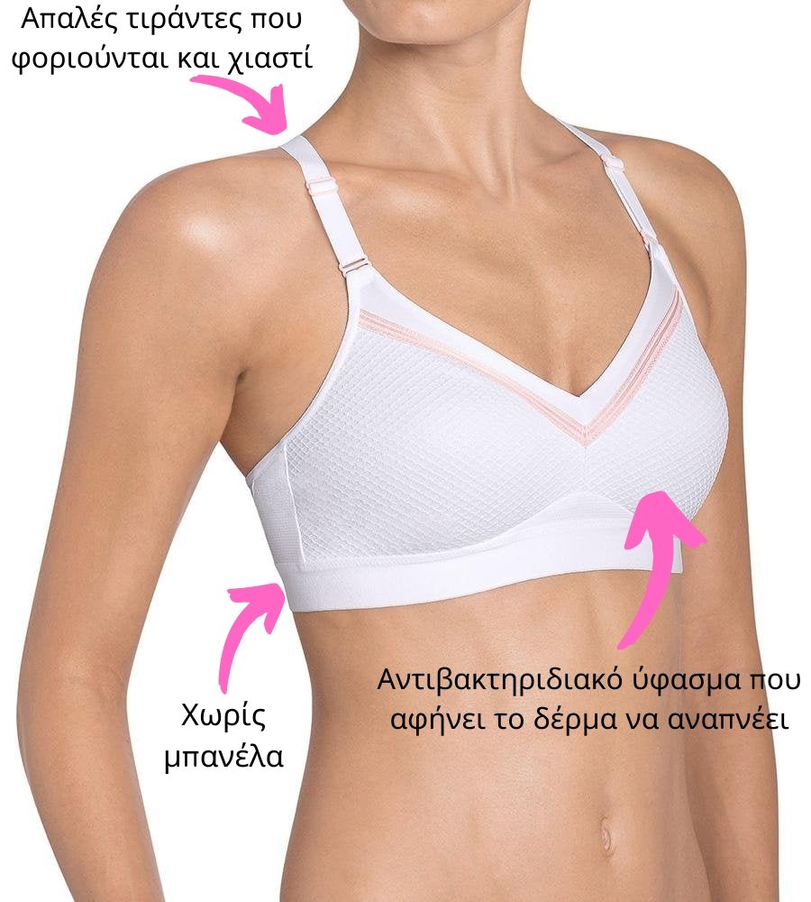Αθλητικό σουτιέν TRIUMPH για μεσαία αθλητική άσκηση Triaction Free Motion N EX λευκό