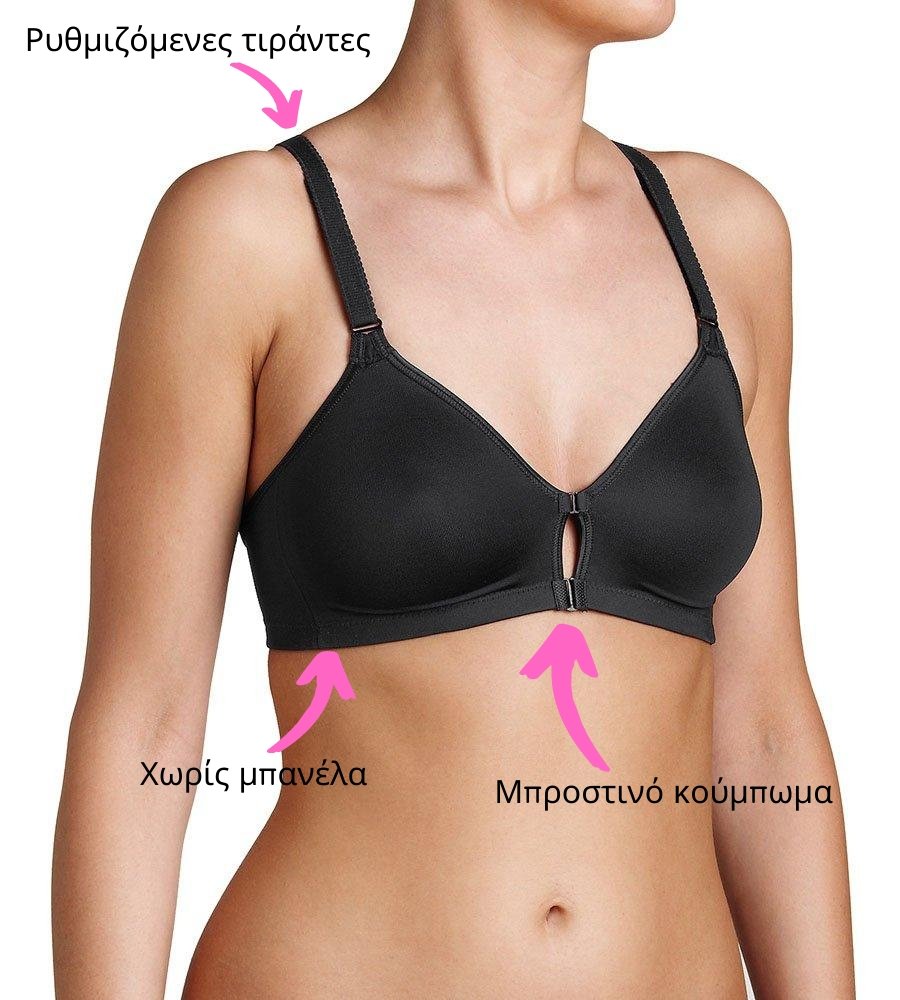 Αθλητικό Σουτιέν TRIUMPH με μπροστινό κούμπωμα Triaction Fitness F μαύρο