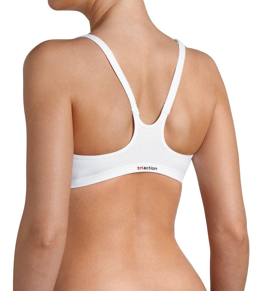 Αθλητικό Σουτιέν TRIUMPH με μπροστινό κούμπωμα Triaction Fitness F λευκό πλάτη