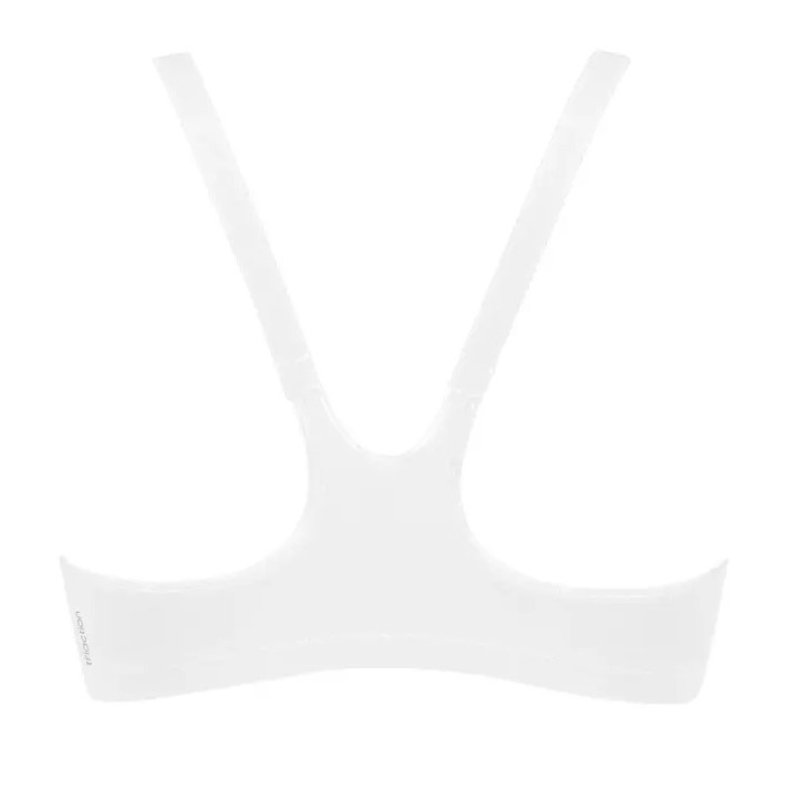 Αθλητικό Σουτιέν TRIUMPH με μπροστινό κούμπωμα Triaction Fitness F λευκό πλάτη σκέτο