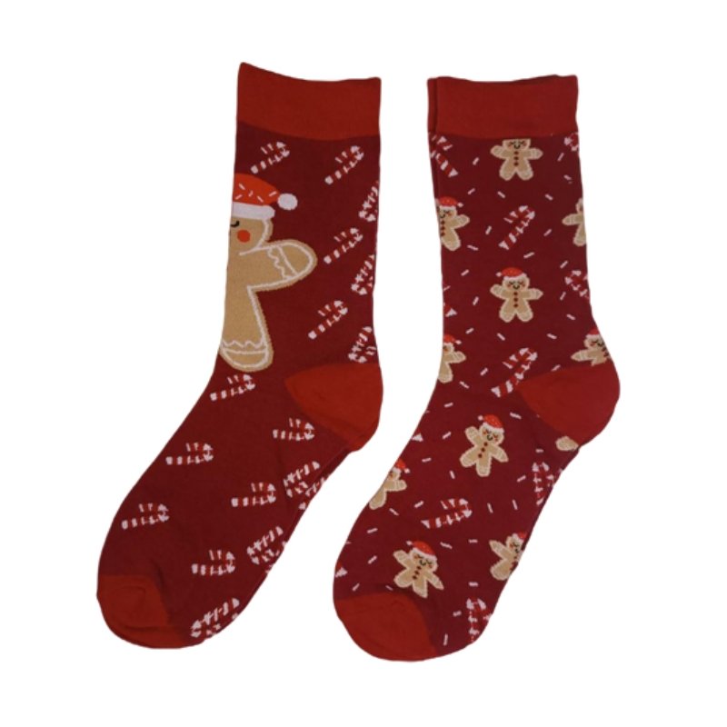 Γυναικεία κάλτσα με σχέδιο Μπισκότα 2Pack | 29195-0 κόκκινο