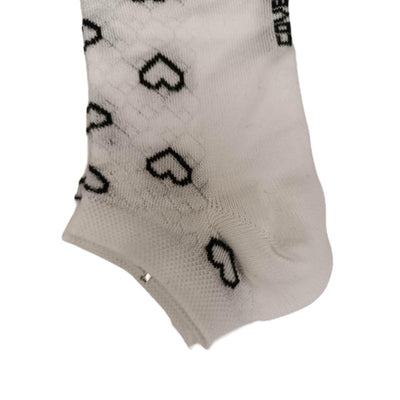 Τερλίκι κάλτσα Enrico Coveri Γυναικεία με 'Καρδιές' σχέδιο | 16ASS λευκό-μαύρο κοντινό