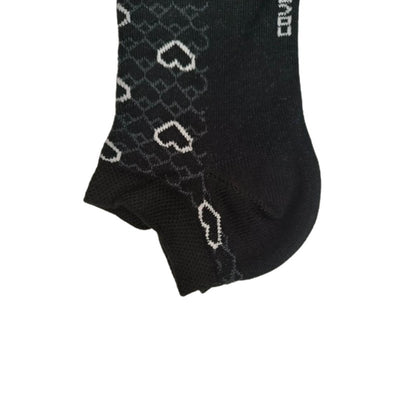 Τερλίκι κάλτσα Enrico Coveri Γυναικεία με 'Καρδιές' σχέδιο | 16ASS μαύρο-λευκό κοντινό