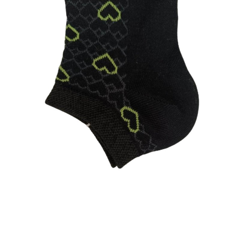 Τερλίκι κάλτσα Enrico Coveri Γυναικεία με 'Καρδιές' σχέδιο | 16ASS μαύρο πράσινο κοντινό