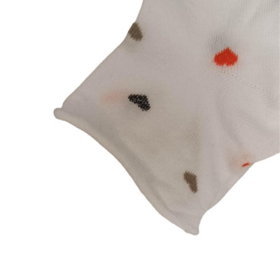 Γυναικεία κάλτσα Enrico Coveri ημίκοντη χωρίς λάστιχο με σχέδιο 'Καρδιές' | 250ASS λευκό κοντινό