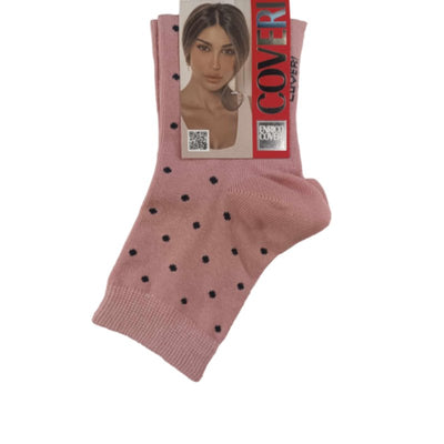 Γυναικεία κάλτσα Enrico Coveri ημίκοντη με  'Πουά' σχέδιο | LIFE-12ASS ροζ
