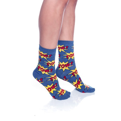 Γυναικεία κάλτσα INIZIO βαμβακερή με σχέδιο POW | 11-2