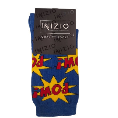 Γυναικεία κάλτσα INIZIO βαμβακερή με σχέδιο POW | 11-2 μπροστά