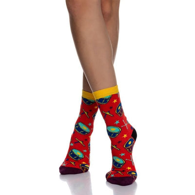 Γυναικεία κάλτσα INIZIO βαμβακερή με σχέδιο Τύμπανα | 19-1 μπροστά