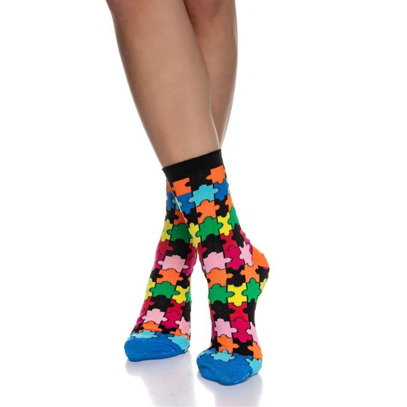 Γυναικεία κάλτσα Inizio βαμβακερή με σχέδιο Παζλ | 21-1 μπροστά