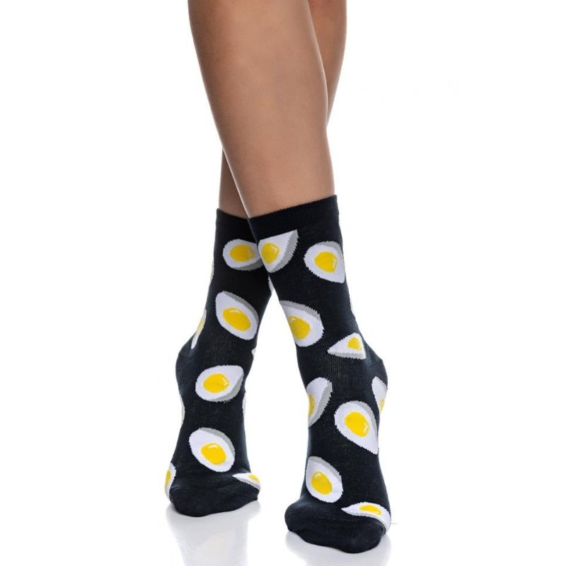 Γυναικεία κάλτσα INIZIO βαμβακερή με σχέδιο Αυγά | 24-1 μπροστά
