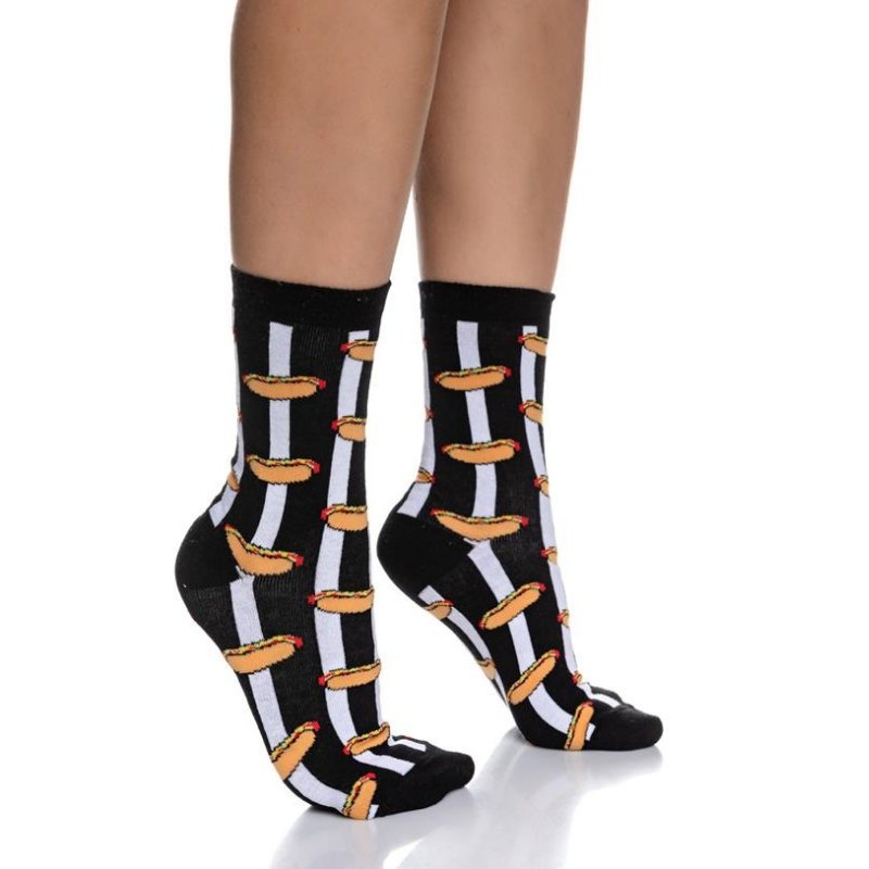 Γυναικεία κάλτσα Inizio βαμβακερή με σχέδιο Hot Dog | 25-1