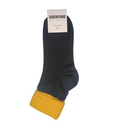 Γυναικεία κάλτσα με σχέδιο γούνα στο τελείωμα | 5075 κίτρινο