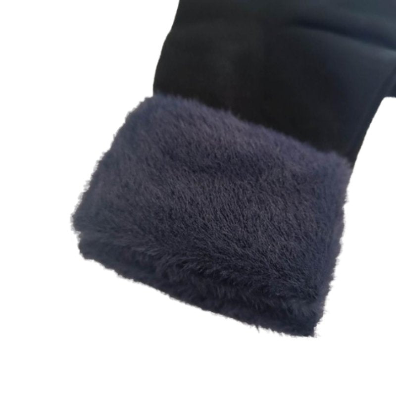 Γυναικεία κάλτσα με σχέδιο γούνα στο τελείωμα | 5075 μπλε σκούρο κοντινό