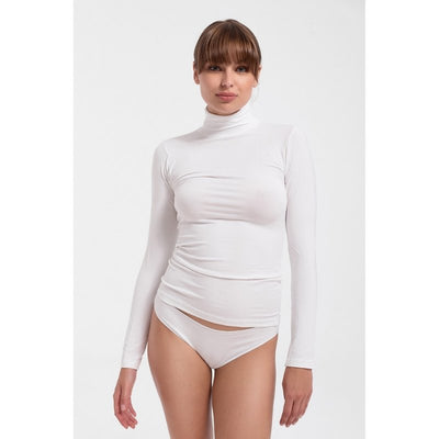 Γυναικεία μπλούζα Helios με ζιβάγκο λαιμό & μακρύ μανίκι | 80678 λευκό μπροστά