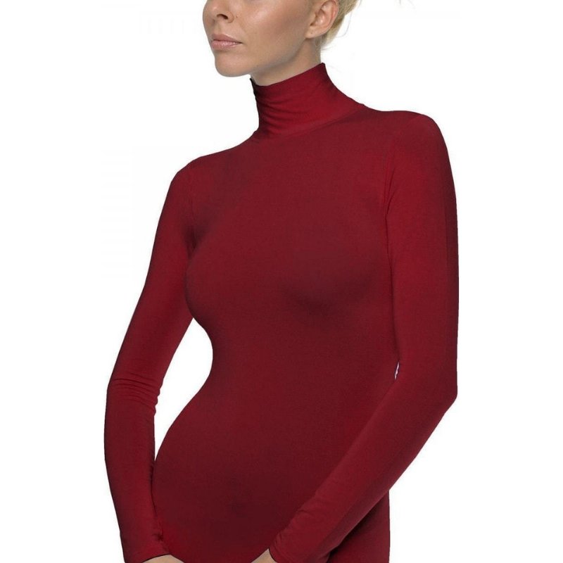 Γυναικεία μπλούζα Helios με ζιβάγκο λαιμό & μακρύ μανίκι | 80678 μπορντό μπροστά
