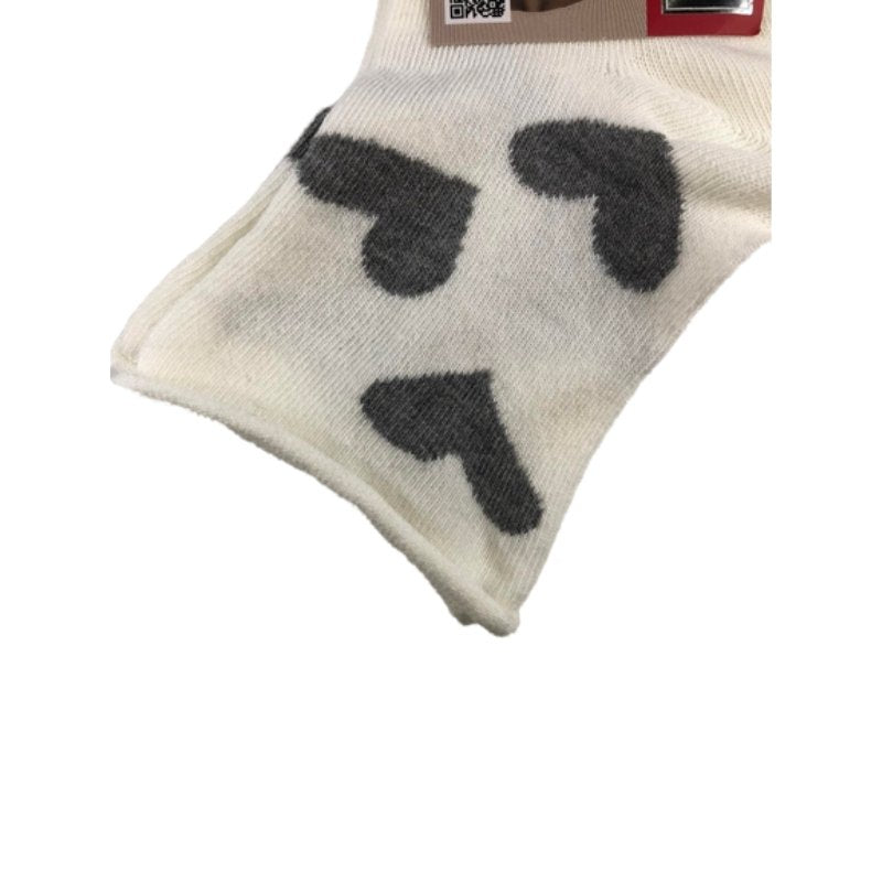 Γυναικεία κάλτσα με σχέδιο 'Καρδιές' χωρίς λάστιχο | 8ASS λευκό κοντινό