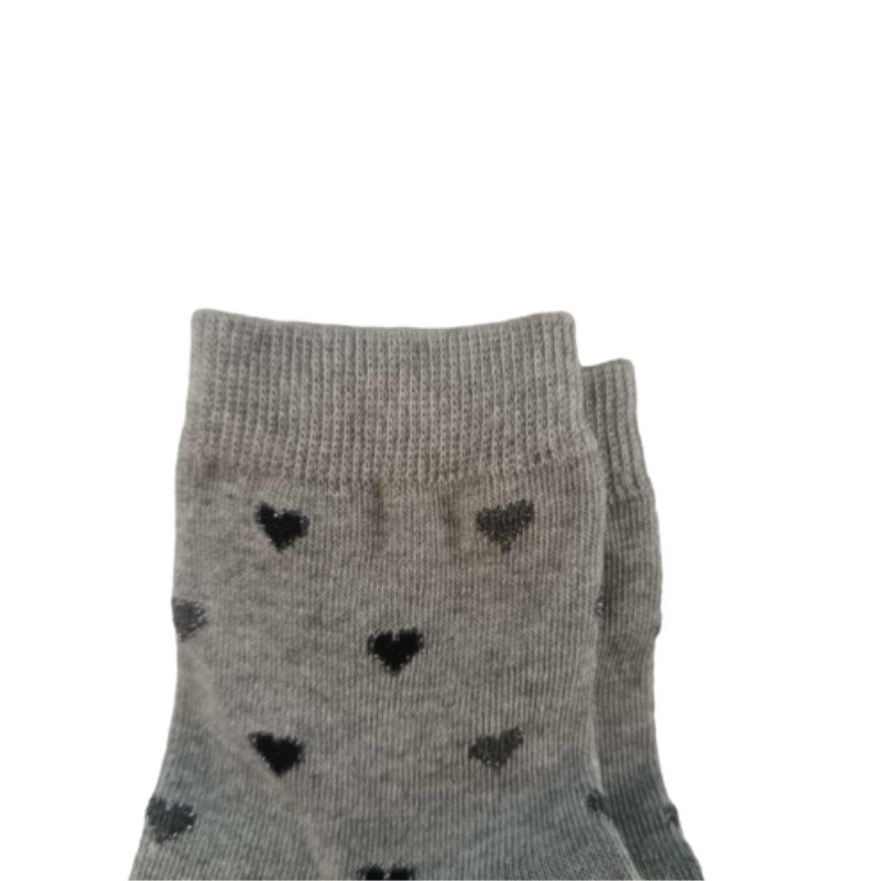 Γυναικεία κάλτσα Enrico Coveri ημίκοντη με σχέδιο 'Καρδιές' | LIFE-4C γκρι λάστιχο