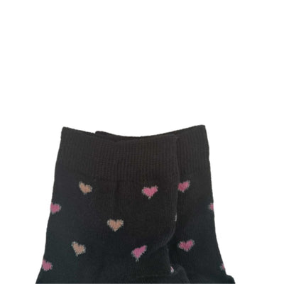 Γυναικεία κάλτσα Enrico Coveri ημίκοντη με σχέδιο 'Καρδιές' | LIFE-4C μαύρο λάστιχο