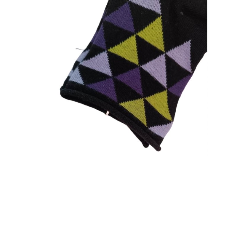 Γυναικεία κάλτσα με σχέδια 'Τρίγωνα' χωρίς λάστιχο | 4ASS κίτρινο κοντινό