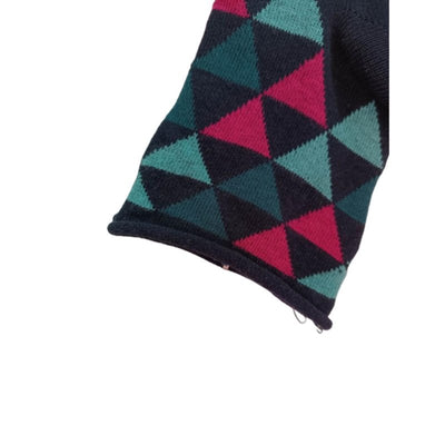 Γυναικεία κάλτσα με σχέδια 'Τρίγωνα' χωρίς λάστιχο | 4ASS πράσινο κοντινό
