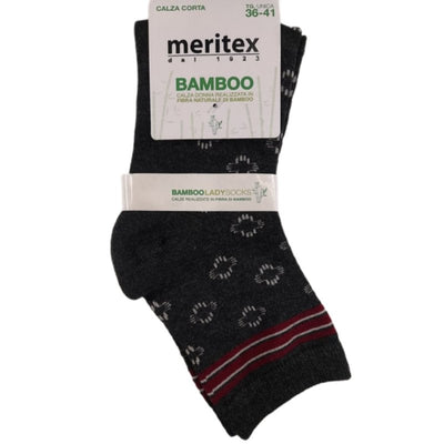 Γυναικεία κάλτσα MERITEX ημίκοντη bamboo | 3106 γκρΙ σκούρο