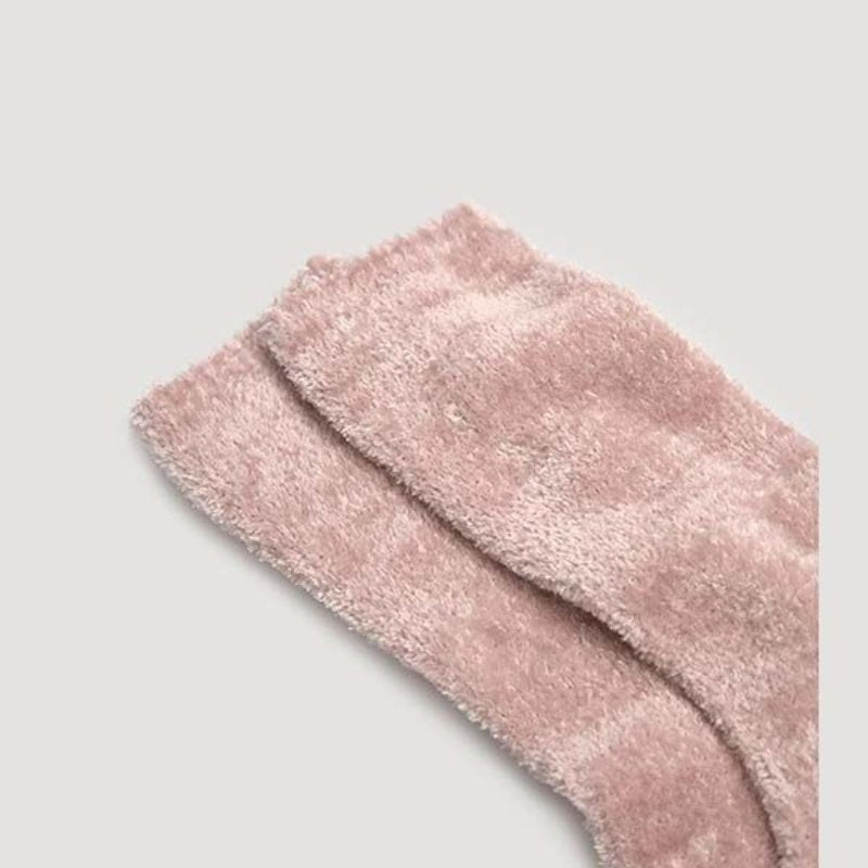 Γυναικεία κάλτσα χνουδωτή | 12804 ροζ κοντινό