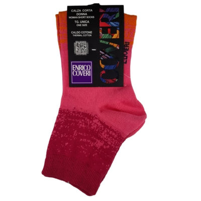 Γυναικεία κάλτσα Enrico Coveri ημίκοντη τρίχρωμη | 3ASS ροζ