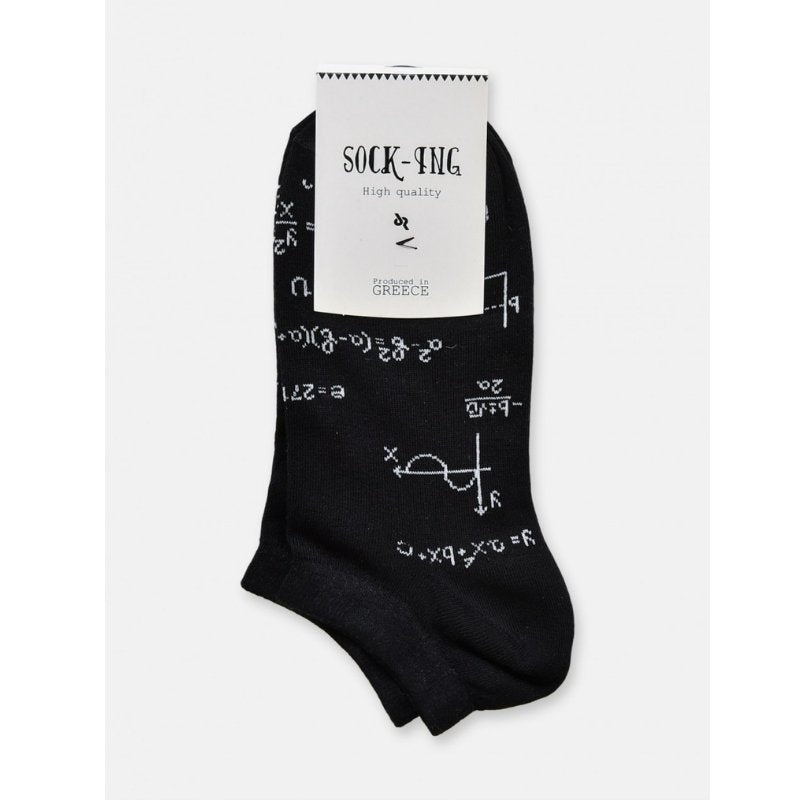 Τερλίκι κάλτσα Socking Ανδρική με σχέδιο Εξισώσεις | 1021-02 μαύρο