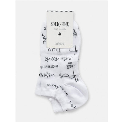 Τερλίκι κάλτσα Socking Ανδρική με σχέδιο Εξισώσεις | 1021-02 λευκό