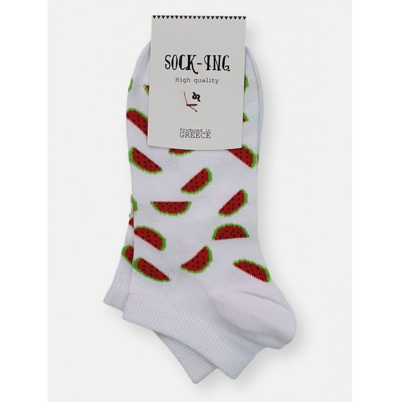 Τερλίκι κάλτσα Sock-ing Γυναικεία με σχέδιο καρπούζι | 80520 λευκό