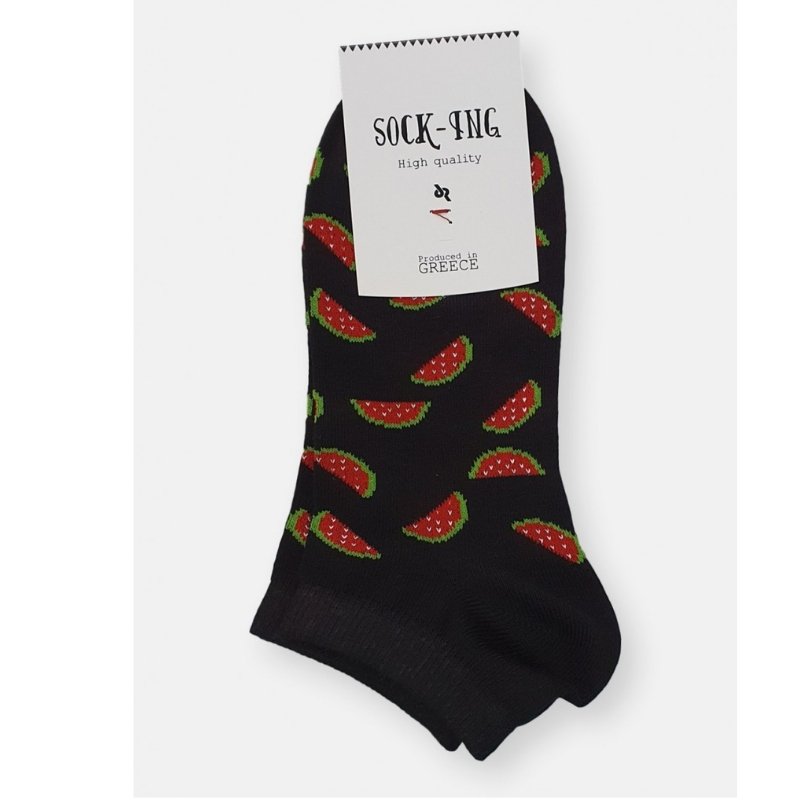 Τερλίκι κάλτσα Sock-ing Γυναικεία με σχέδιο καρπούζι | 80520 μαύρο