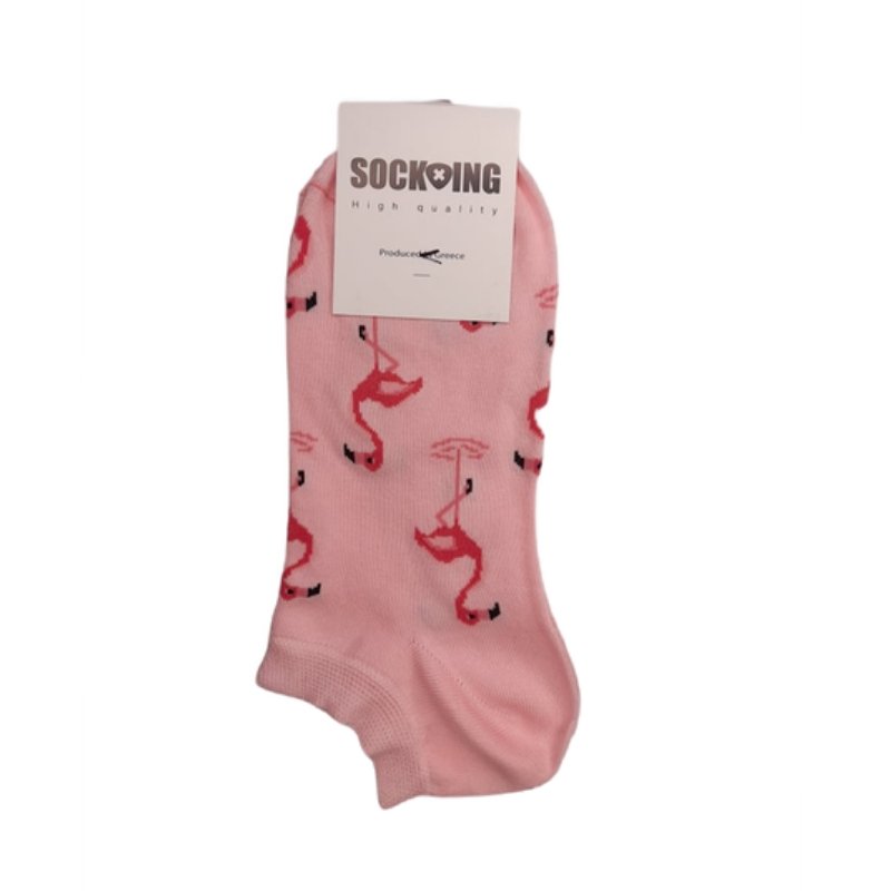 Τερλίκι κάλτσα Socking Γυναικεία με σχέδιο Flamingo | S80420 ροζ