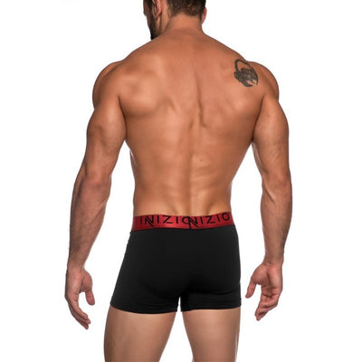 Ανδρικό Boxer με εξωτερικό Μεταλλιζέ λάστιχο 2τμχ | 4400-26 κόκκινο-μαύρο πίσω