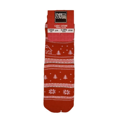 Παιδικές Κάλτσες Χριστουγεννιάτικες Αντιολισθητικές | POLE E1 κόκκινο μπροστά