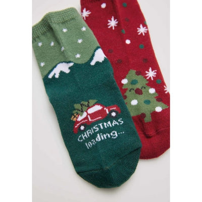 Παιδικές κάλτσες Ysabel Mora Χριστουγεννιάτικες 2άδα | 52254 μπροστά